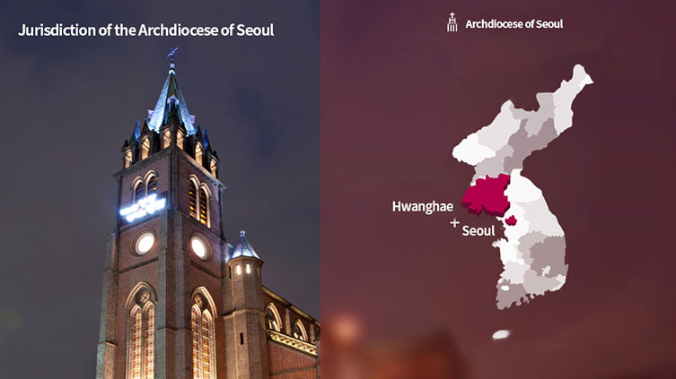 Territory of the Archdiocese of Seoul: Seoul, northern Gyeonggi-do, and Hwanghae-do Province beyond the DMZ